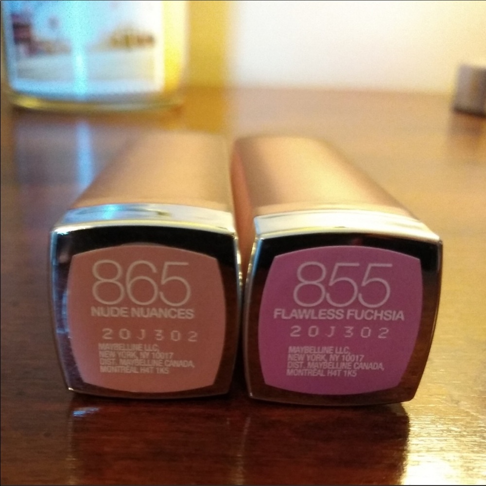 Maybelline Women’s Nude Nuances Lipstick & Flawless Fuchsia Lipstick NWT - Picture 4 of 5